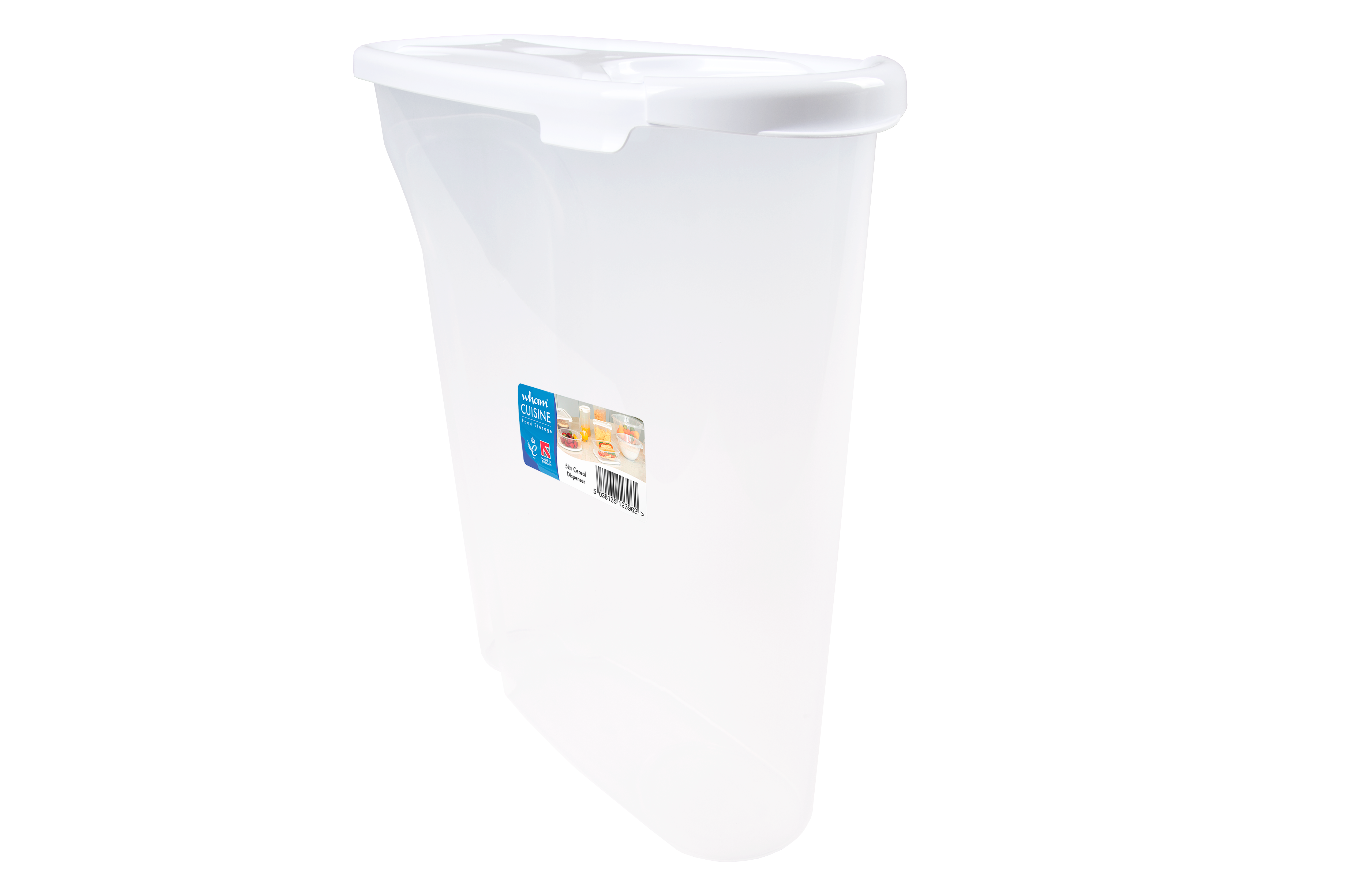 Cuisine 5L Cereal Dispenser Clear/Ice White 12396 What More UK