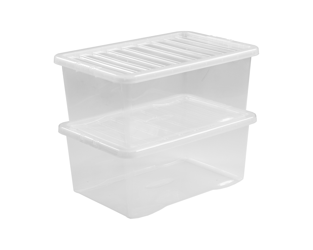 Wham Crystal Clear Box With Lid - 37L - Status Home Care