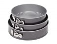A Wider Shot of Three Springform Cake Tins Nested to Show the Size