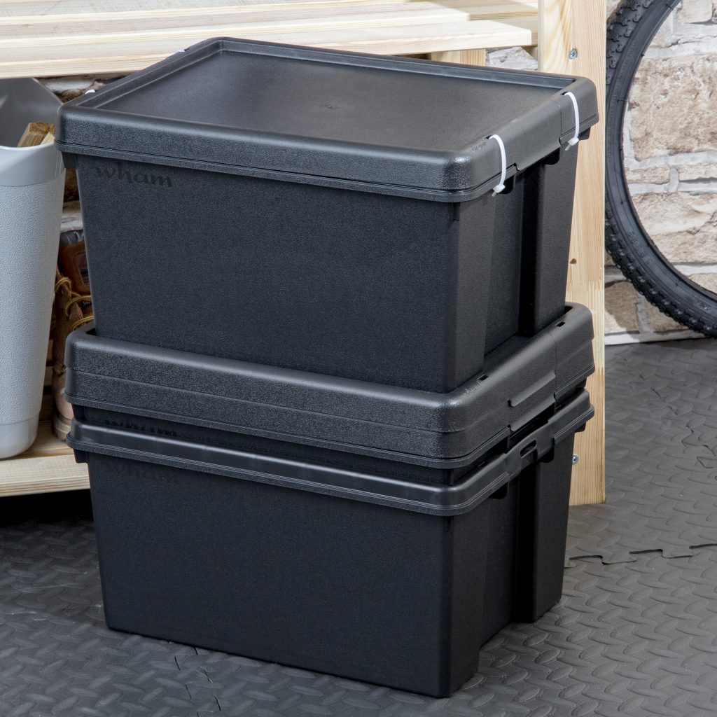 Wham Bam 16L H.Duty Box & Lid Black Recycled 445040 What More UK