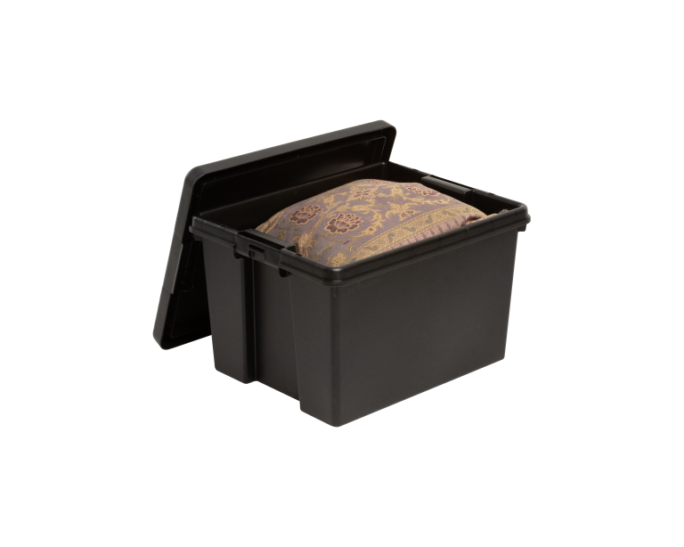 4 Contenitori Per Riciclaggio Wham Bam Heavy Duty - 45 Litri Con Coperchio, 49x39,5x32 Cm, Nero, Robusti