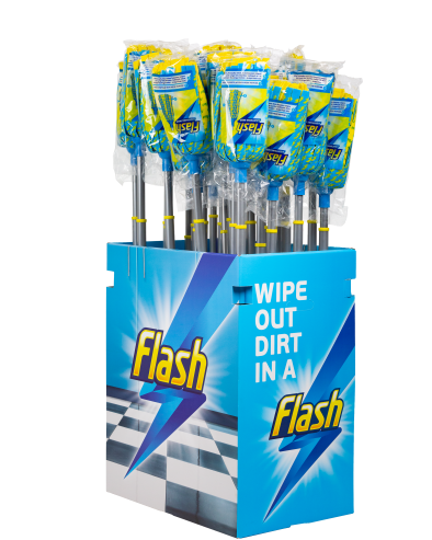A Display Unit Filled with Flash Lightning Mops