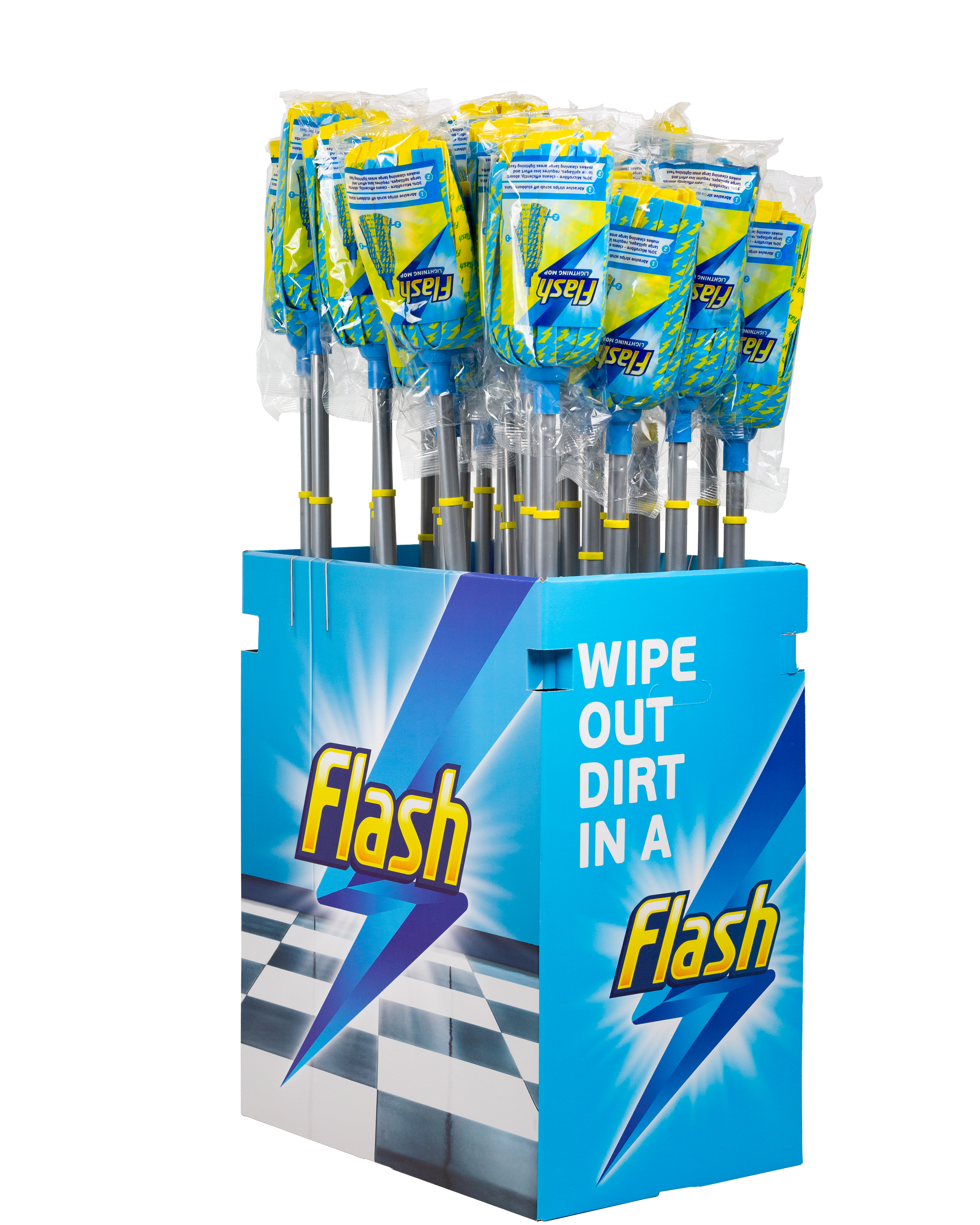 A Display Unit Filled with Flash Lightning Mops