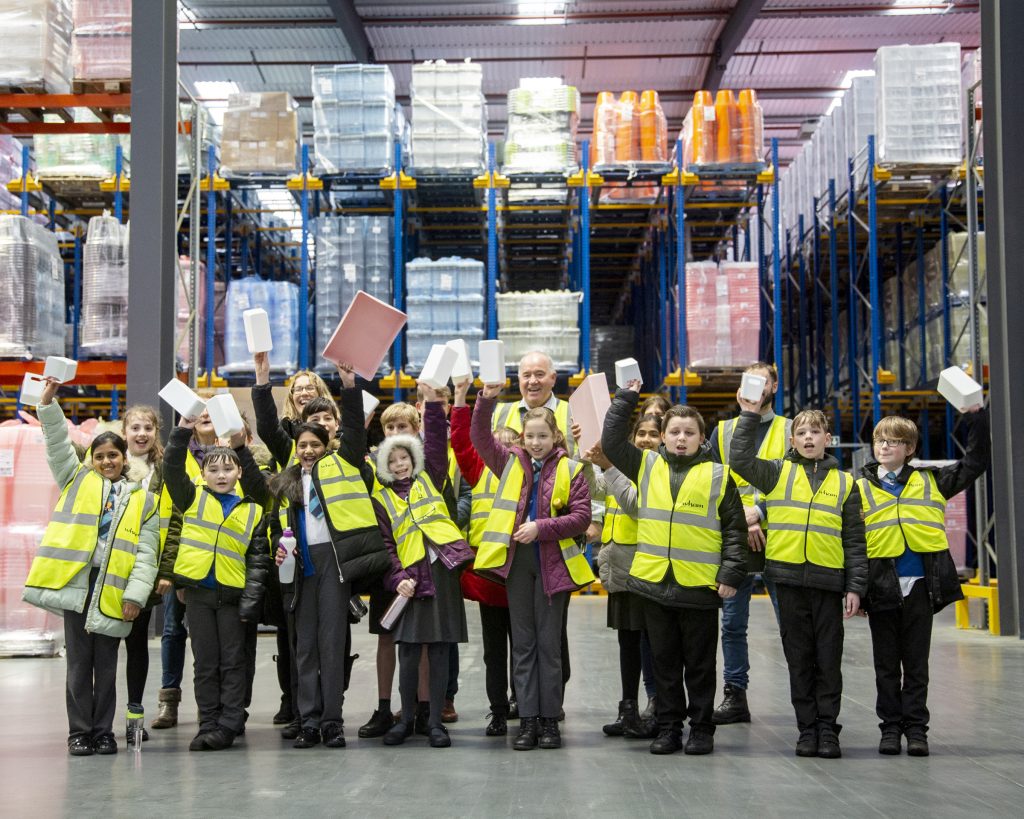 Local school visit for a factory tour gaining valuable industry