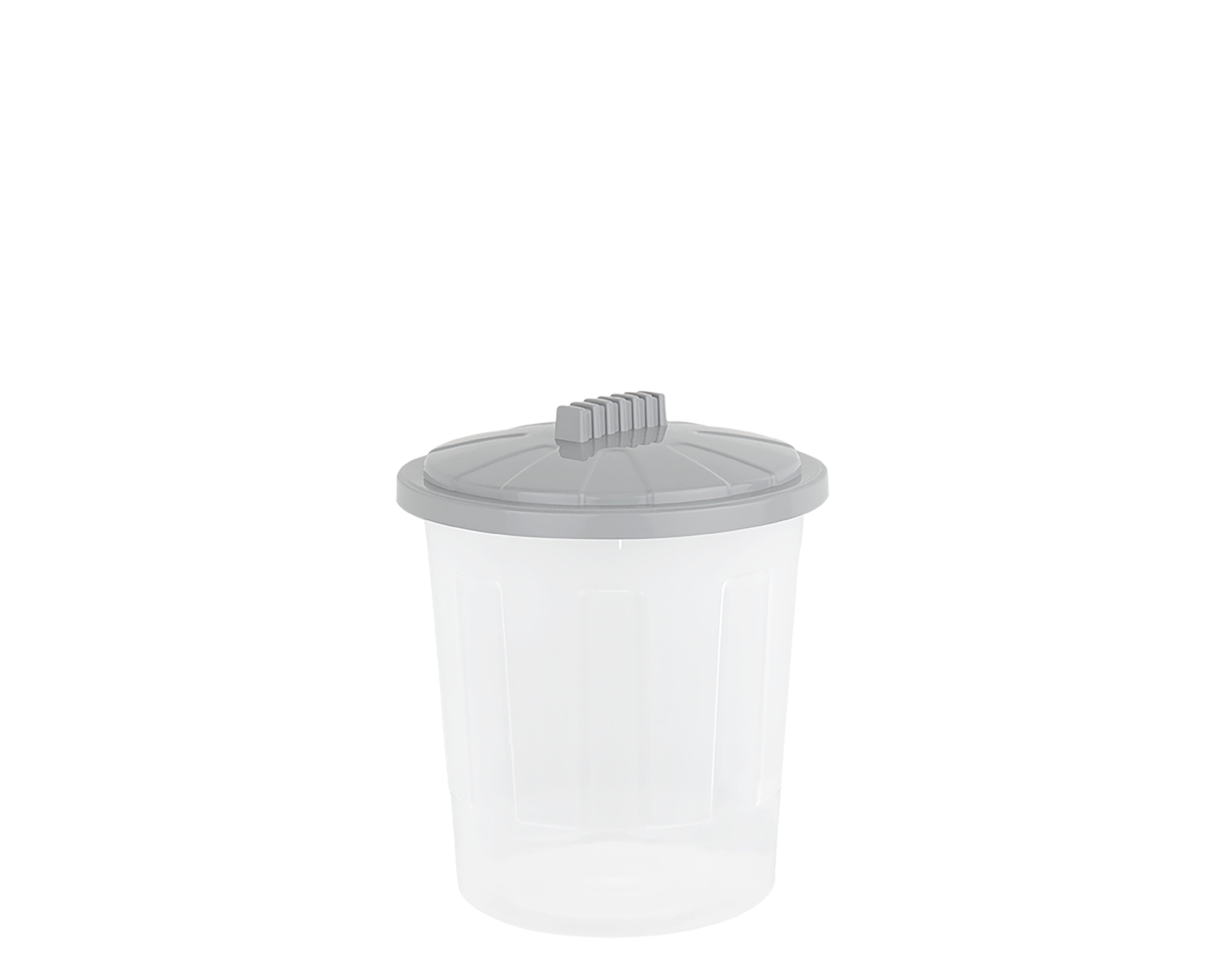 8L Fun Bin & Lid Clear/Cool Grey 15279 What More UK