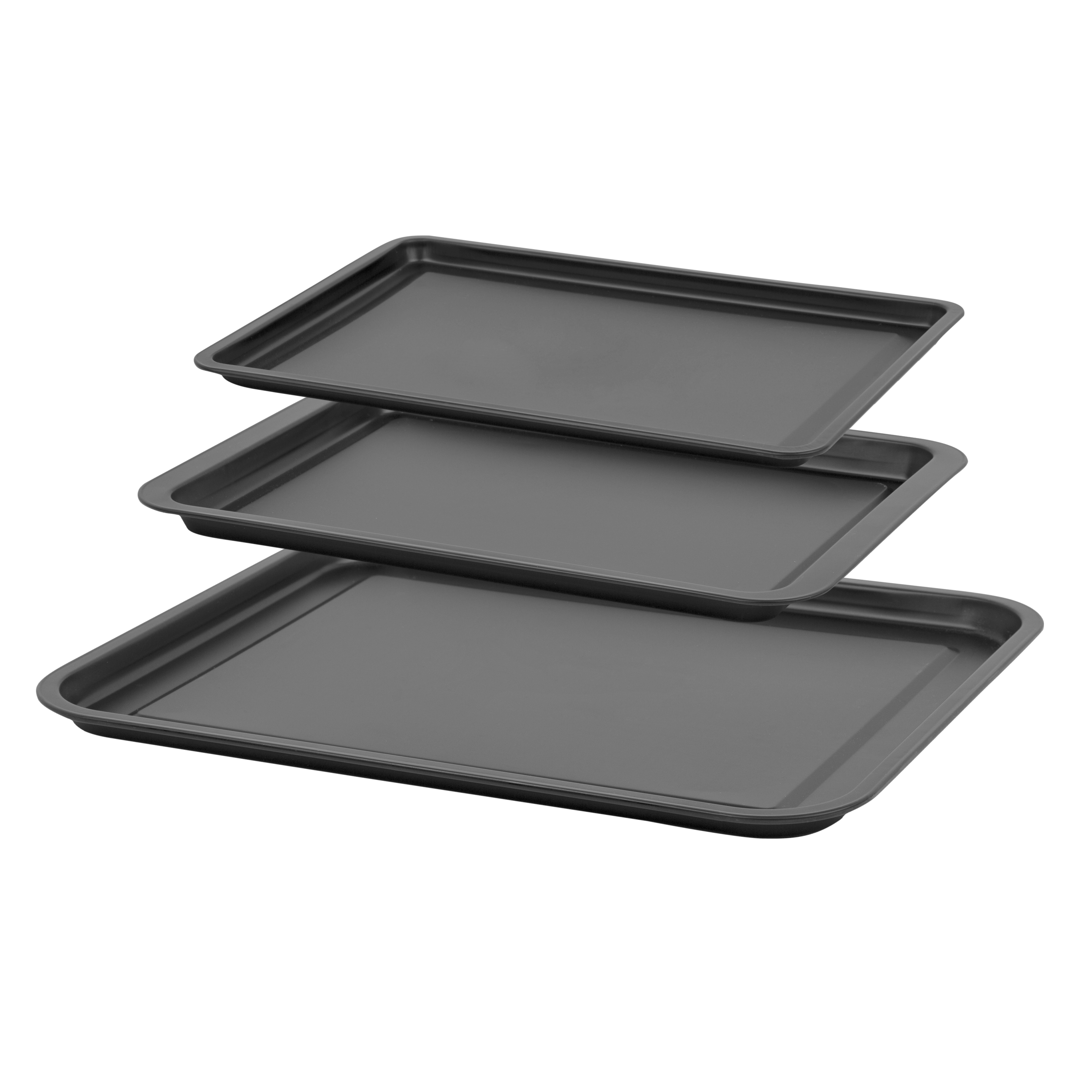 Set 3 Wham Essentials Oven Trays 32/36/39cm 0.29 Black 57001 What More UK