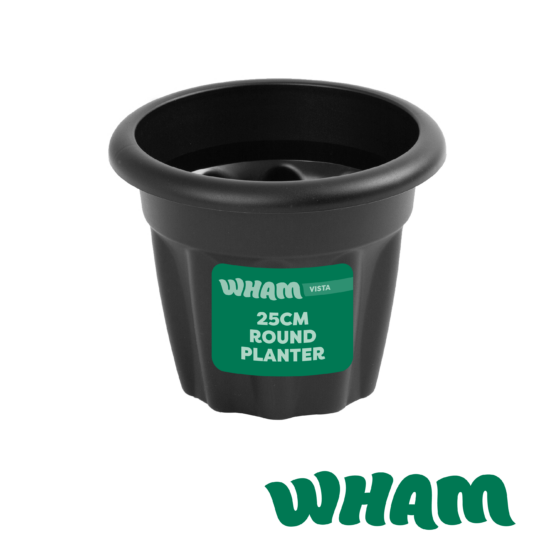 Vista 25cm Planter Round Black